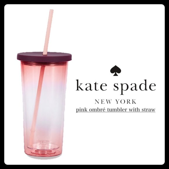 kate spade Other - Kate Spade New York Insulated Tumbler w/ Reusable Straw 20 Ounces Pink Ombre NEW